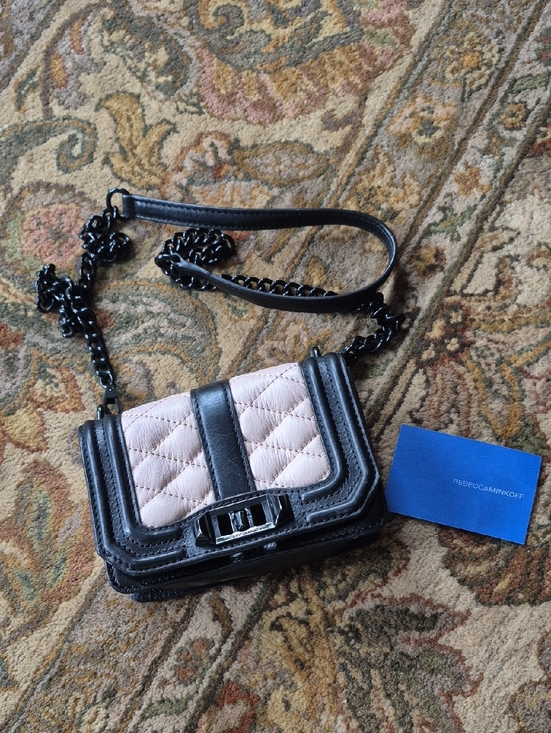 Rebecca Minkoff Handbags - Rebecca Minkoff Black and Light Pink Quilted Crossbody Bag